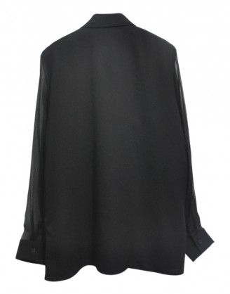 Black shirt with transparent sleeves 